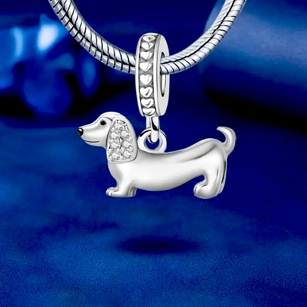 Silver wiener Dog Charm NWT